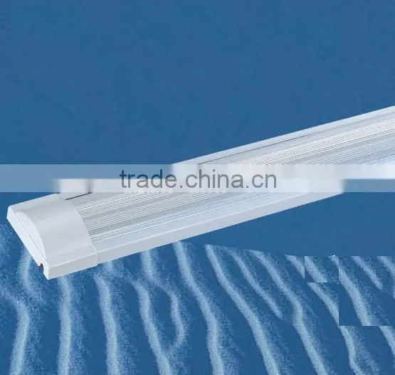 durable waterproof and dustproof easy clean and install 40W electronic ceiling LED tube light fixture with PP arc stripe cover