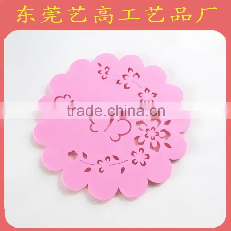 Hollow soft pvc 2d cup coaster for home decor