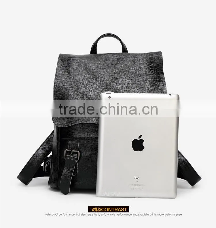 Fashionable cowhide leather backpack bags female bags