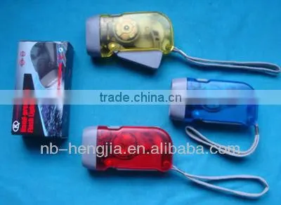 Hand pressure dynamo flashlight torch 3 led emergency flashligh light