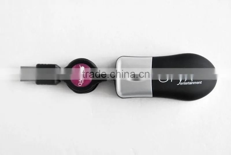 2015 Retractable mini wired mouse as promotional gift with cheap DHL service