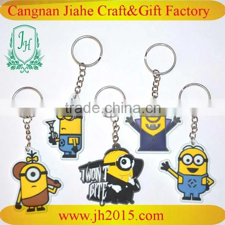 High quality cartoon keyring custom rubber soft pvc keychain