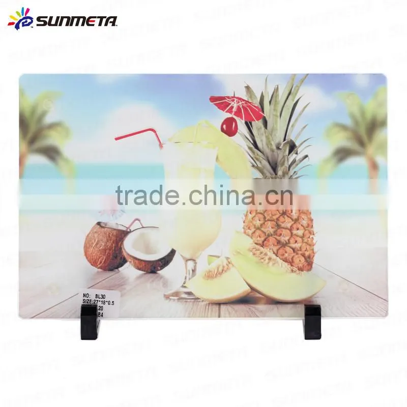 Sunmeta factory directly blank sublimation glass photo frame small cutting board BL--30