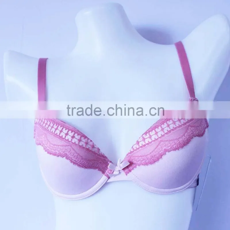 OEM service young ladies ahh bra with pads cotton bra with lace