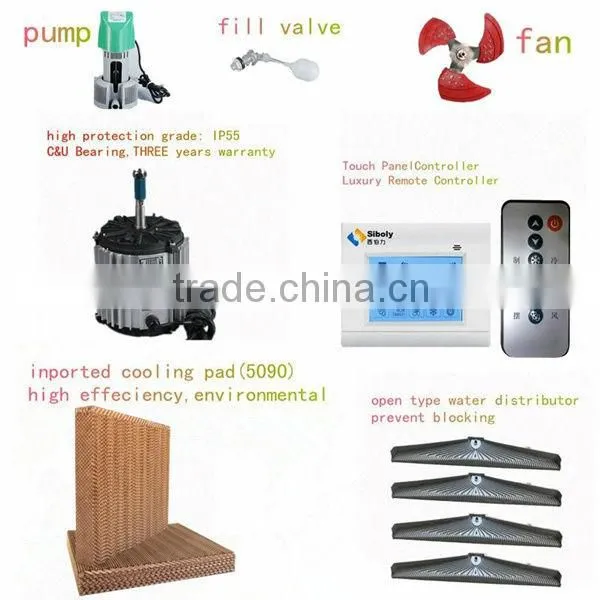 fresh oxygen system water cooler variable speed cooling exhaust fan with remote control variable speed