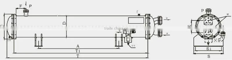 Air Conditioner Parts, Condenser Shell Tube, Shell&Tube Type Water-cooled Condenser
