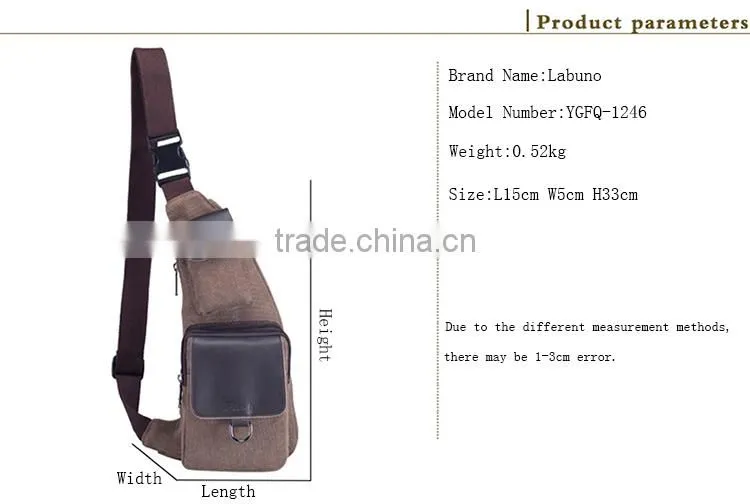 Custom canvas messenger bag wholesale men chest bag