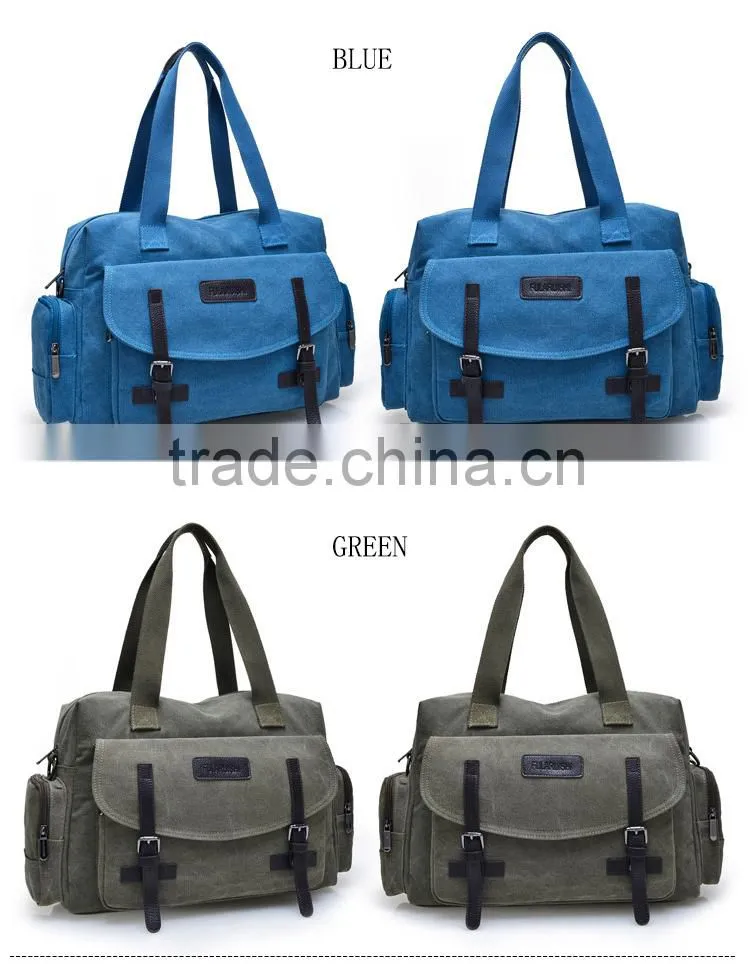 Hot selling fashion canvas shoulder bag luggage bags