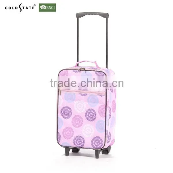2016 latest cheap Flower printing 600D polyester luggage