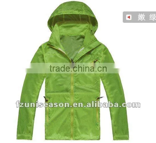 Foldable Ladies Hooded Pullover Windbreaker 2013