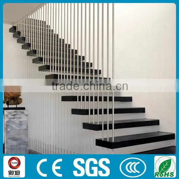 DIY internal residential floating tempered glass stairs