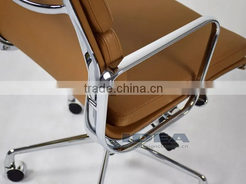 Replica Charles Soft Pad Office Chair- Light Brown Color Genuine Leather