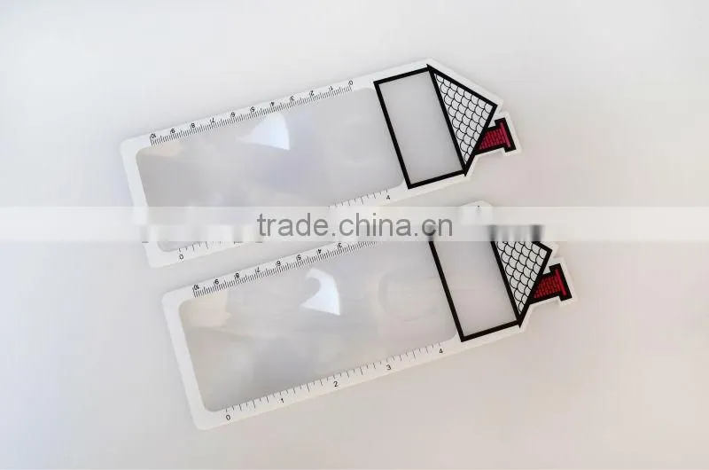 Promotional plastic bookmark magnifier Ruler for reading