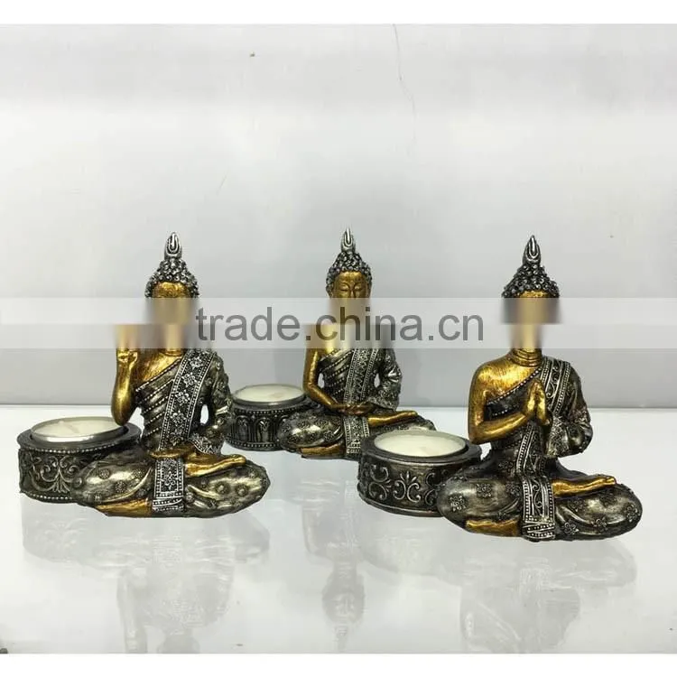 Different size decorative resin antique buddha tealight holder