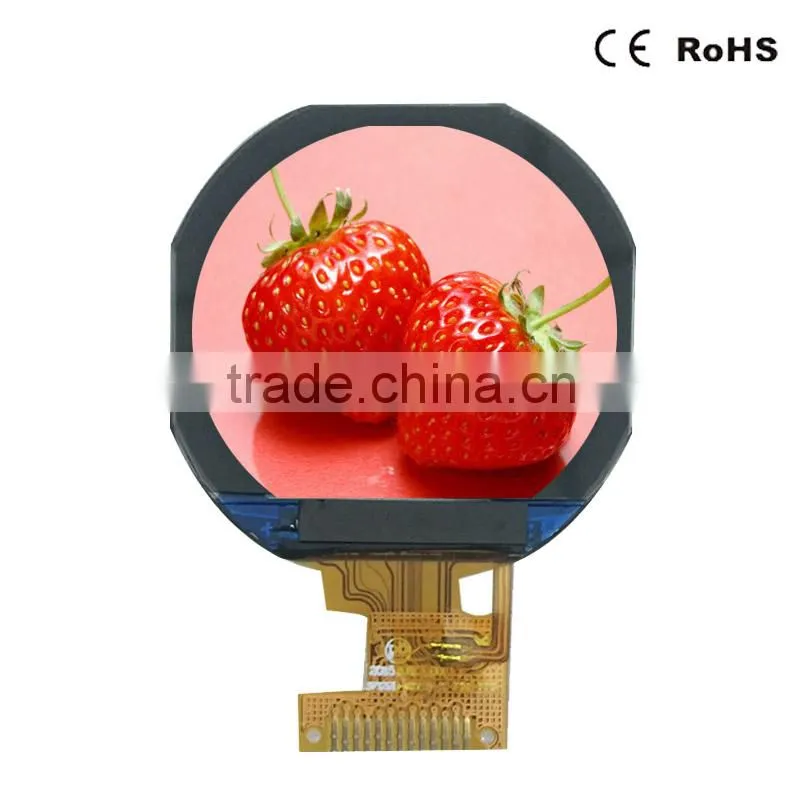 1.22" inch 240x204 dots round TFT IPS LCD panel SPI interface 13pins