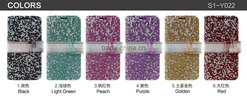 IVYMAX Luxury Glitter Bling Crystal Diamond PU Leather Wallet Case For Samsung Galaxy S7 Card Slots Cover