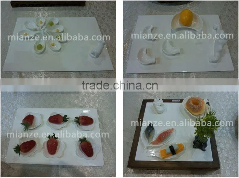 leaf shape ceramic dishes white with gold-rim 4.75" bone china snack dishes