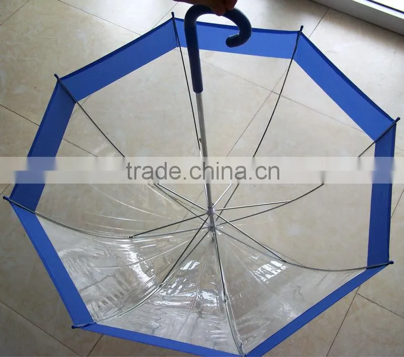different kinds of custom market POE fabric transparent umbrella for sale