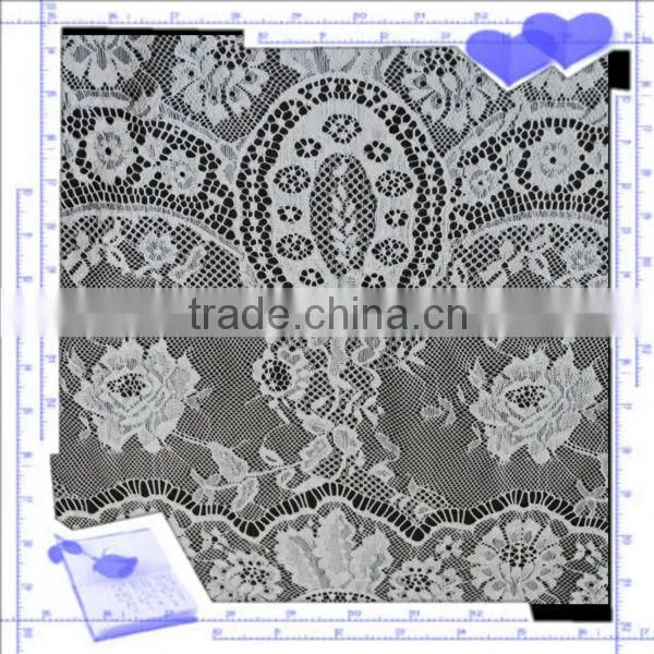 White pineapple flower dress lace fabric for wedding dress
