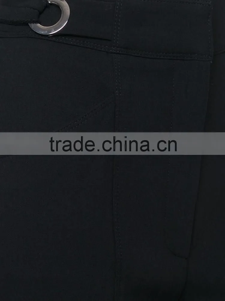 2016 Newest style ladies pants with wide leg, woman black leg flared pants, American newest casual solid ladies pants