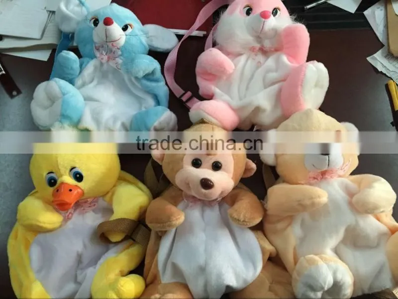 Hot selling new design plush backpack for promotion plush stuffed toy dog bag