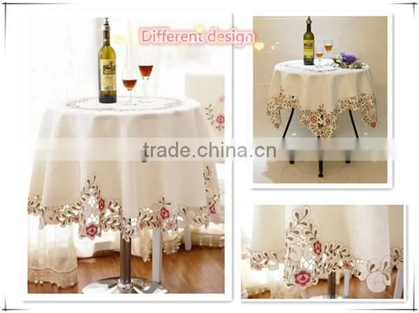 2015 New Design 100% Polyester Palace Retro Style Embroidered Table Cloth