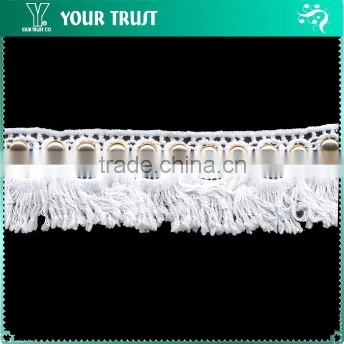 Gold Flat 12MM Gold Grommet Eyele Eyelash Tassel Braid Trimming
