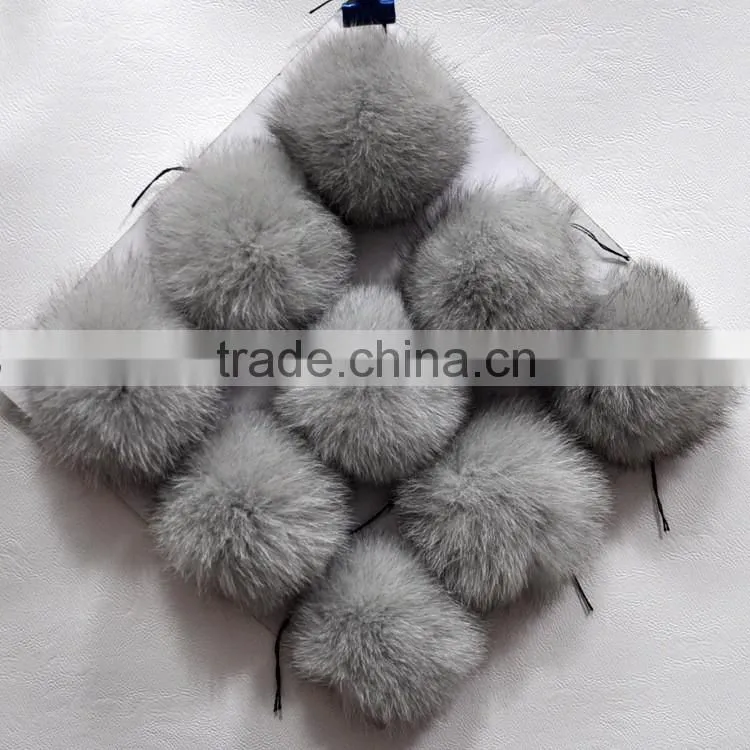 The Most Popular Silver Fox Fur Ball Key Chain / Fox Fur PomPoms