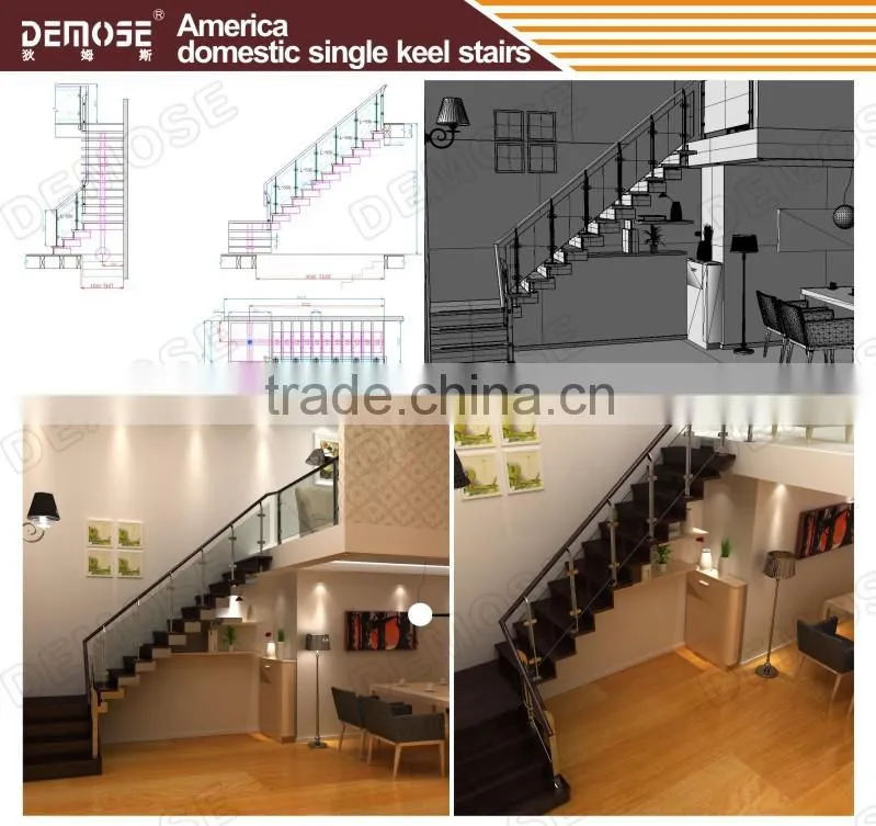 morden L shape outdoor steel beam stairs