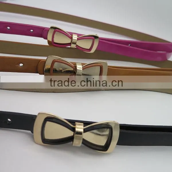 New fashion mirror belt with bow tie for women