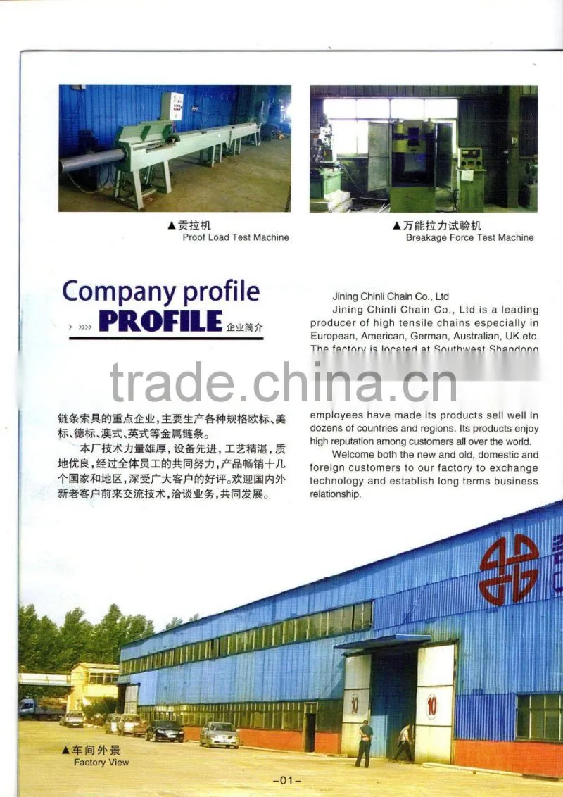 China Chinli Chain G80 welded Chain EN818-2