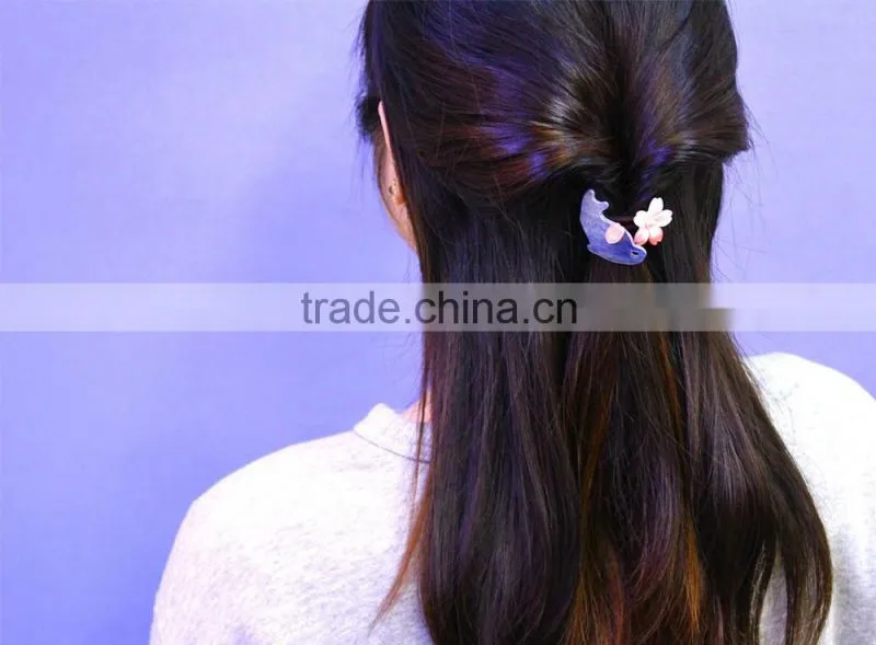2016 Fashion flower and cat hair clip
