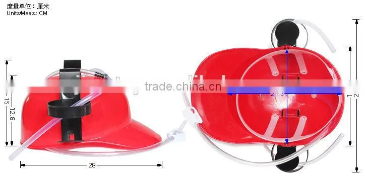Best Promotion Beer Helmet with Straws Drinking Cap Beer Hat