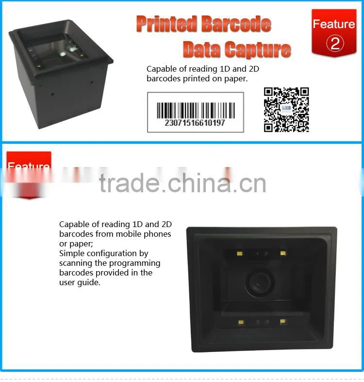 LV4500 NEW Mobile Phone Screen 1D 2D Barcode White LED QR Code Scanner USB