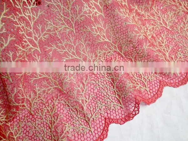 2015 fashion royal bule African french net tulle lace fabric mesh lace
