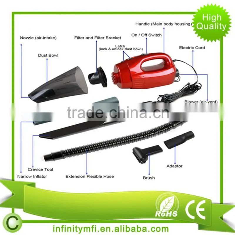 Amazon best selling 5 Vacuum Mouths Car Vacuum can vacuum deep and hidden garbage