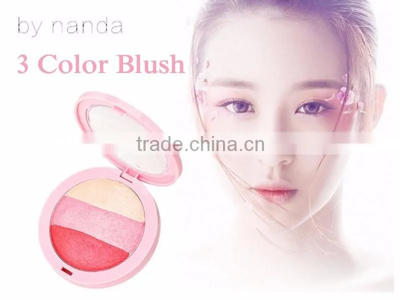 BY BANDA 3color/pcs Natural Face Blush Powder Blusher Longlasting Makeup Blusher