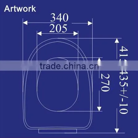 Plastic bathroom ware soft close ceramic toilet lid 1038