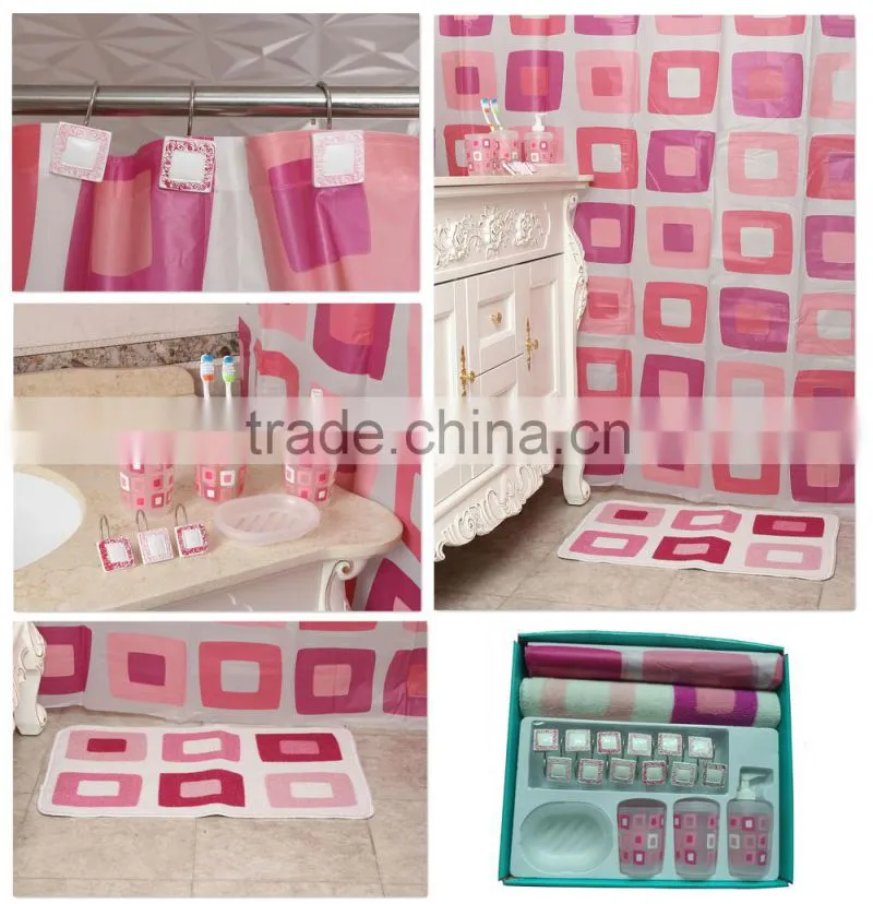 Eco-Friendly Feature and plastic pp bathroom set with plastic soap dispenser