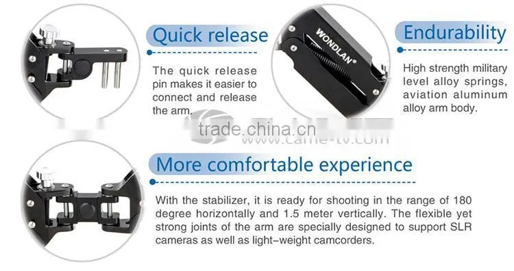 Wondlan Leopard 3 Dual-arm Steadycam Vest and I-shaped Carbon Fiber Stabilizer