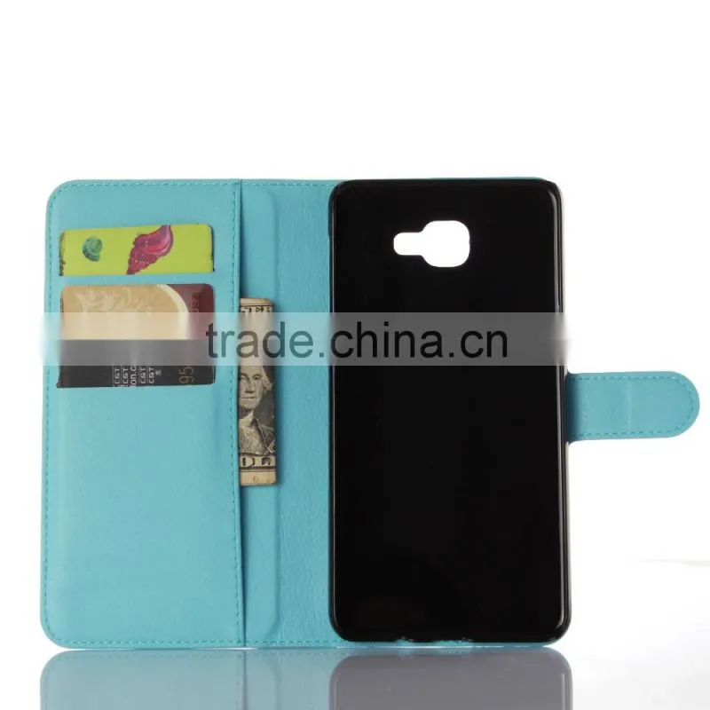 Factory Price Lichee Leather Pouch Wallet Case Folio Stand Cover for Samsung GALAXY A9
