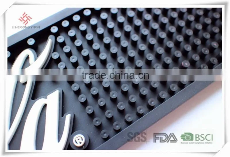 Promotional OEM branded high quality PVC rubber bar mat