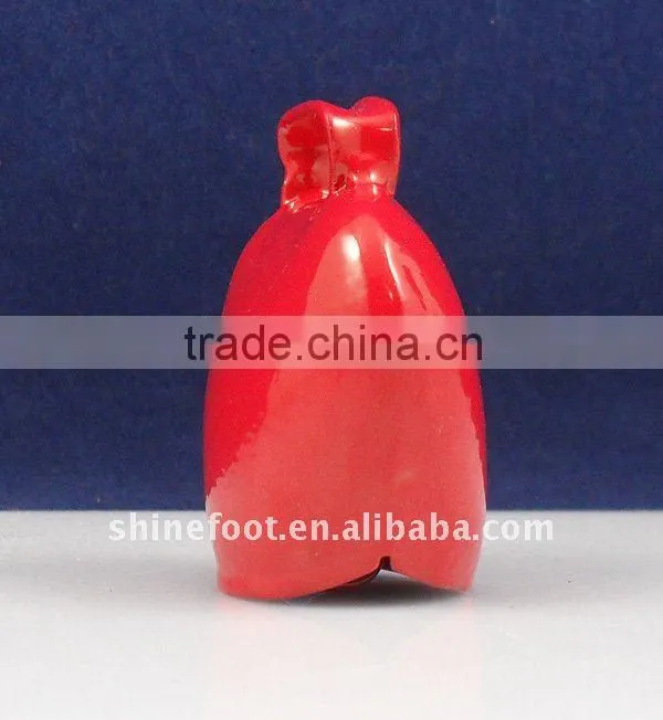 1.8inch swiss cow bell A4-C028 in red color with leather strap and keyring as souvenirs (E163 )