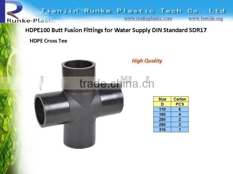 HDPE Butt Fusion Fitting for Water Supply DIN Standard SDR17