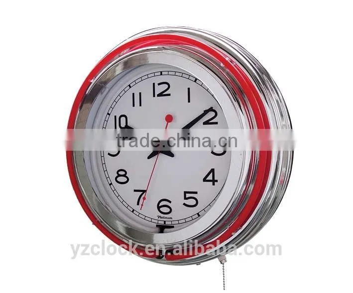 Neon wall clock