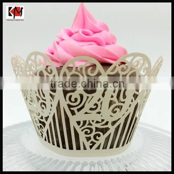 Laser cut number paper cupcake wrapper wholesale