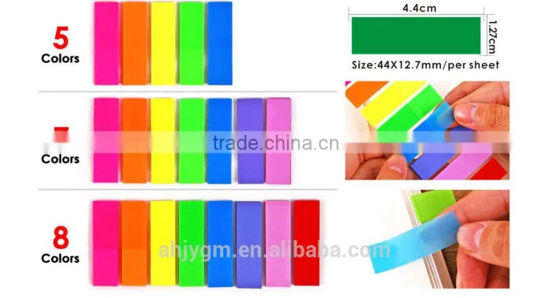 Square Shape PET Film Color Adhesive Index Marker/Sticky notes