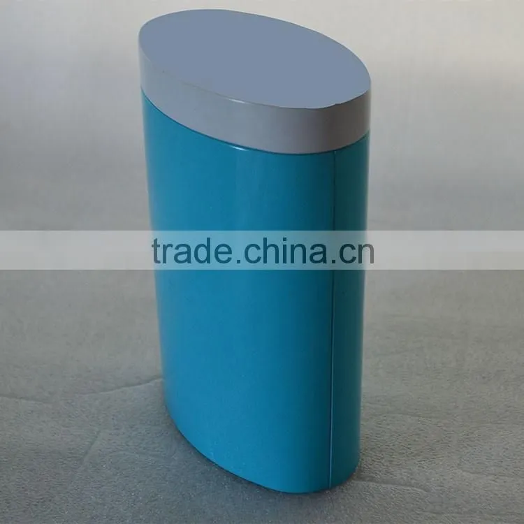 blue tea packing tin box/metal tea tin can/customized shape tea tin box