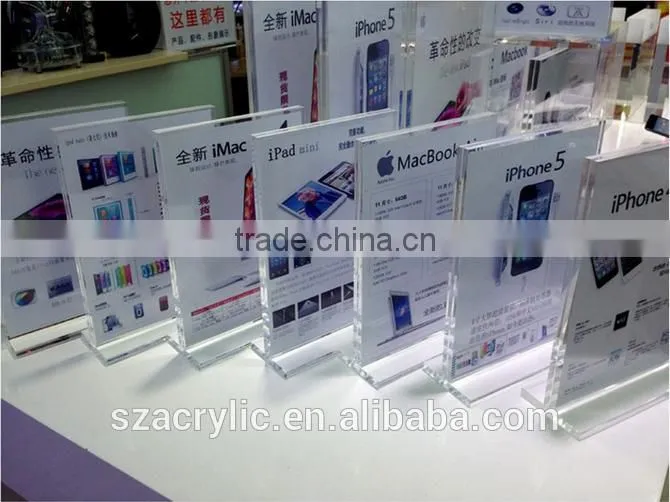 A4 acrylic sign holder for Cell phone store,supermarket,cinema