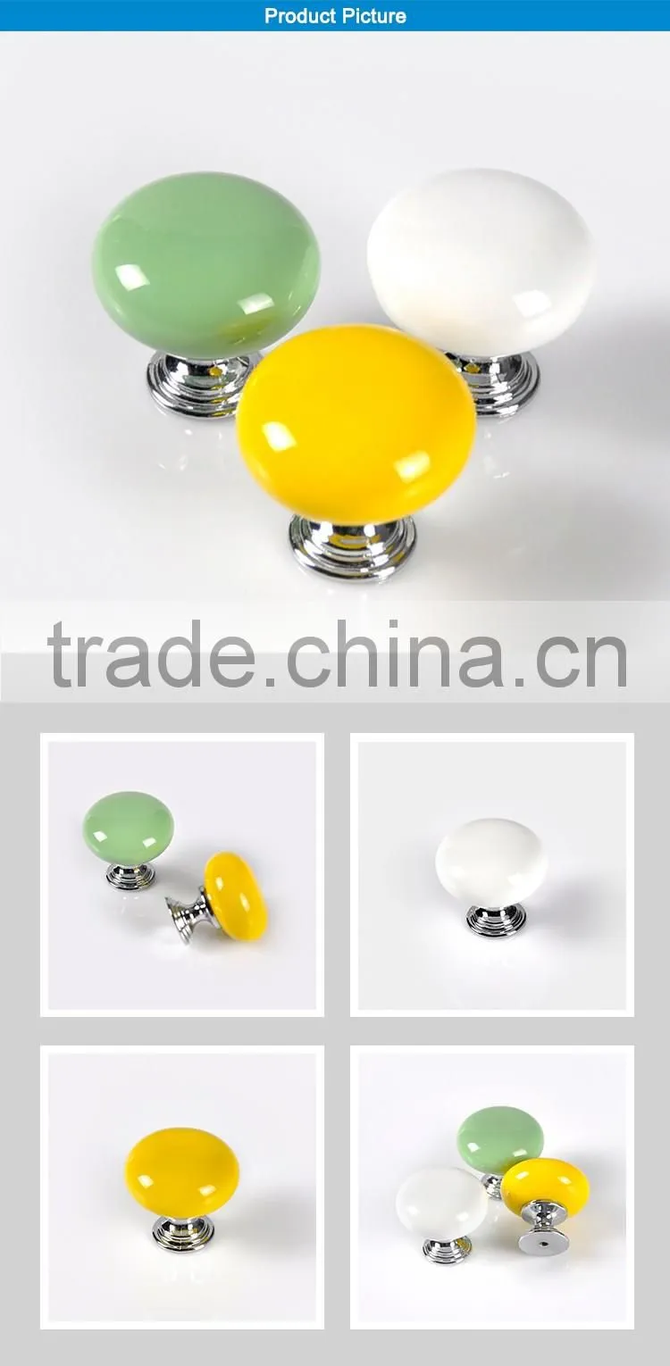 Wholesale low price cheap green ceramic door knobs